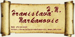 Hranislava Markanović vizit kartica